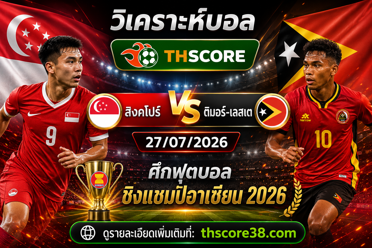 วิเคราะห์บอล สิงคโปร์ พบ ติมอร์-เลสเต 27/07/2026 – ศึกฟุตบอลชิงแชมป์อาเซียน 2026